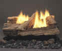Bright ! Dancing flames with Monessen GLY Burly Oak Log Set.  See full description.